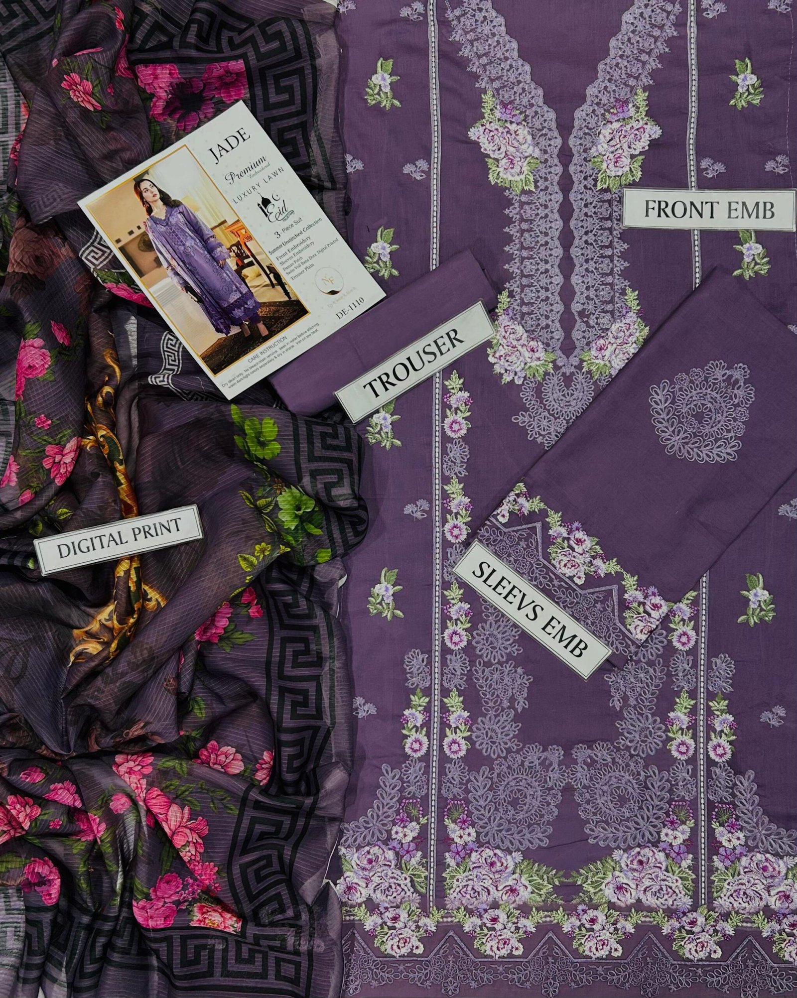 JADE Summer Lawn 2026 – Premium 3PC Embroidered Suit - Image 5