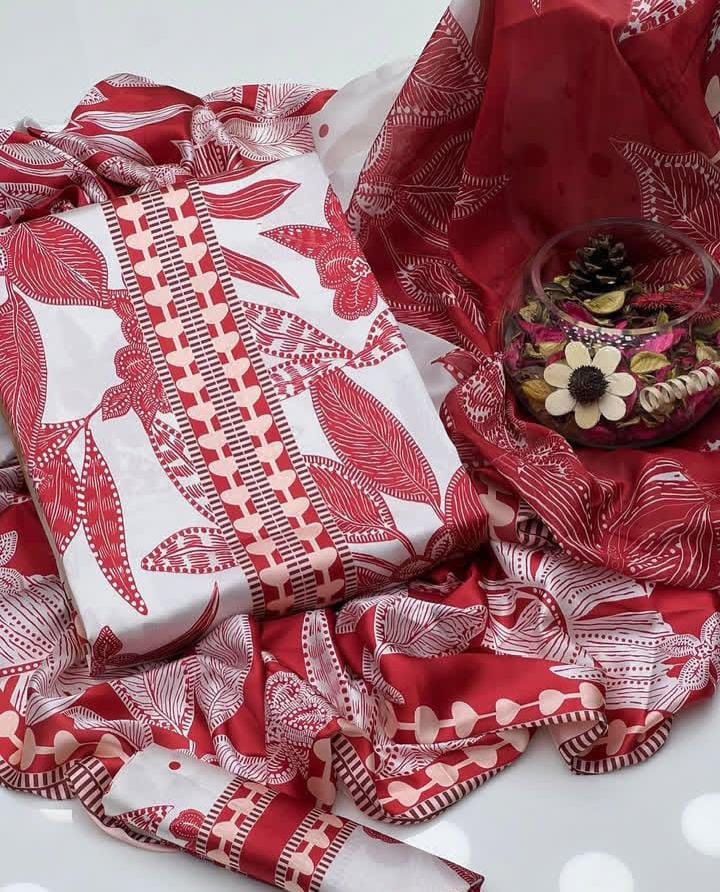 3 Piece Munar Lawn Unstitched Suit with Chiffon Printed Dupatta – Summer Collection 2026 - Image 6